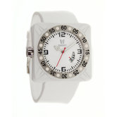 Deepest Gent Men's Watch in White with Silver Bezel