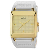 Loud Men's Watch with White Band and Gold Case