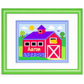 Country Farm Personalized Wood Framed Print