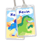 Dinosaur Land Personalized Name Tag Set