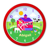 Country Farm Personalized Clock