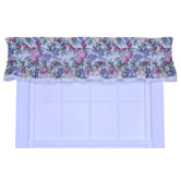 Kitchen Harvest Fruit Ruffled Valance Curtains in Natural