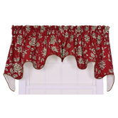 Jeanette Lined Duchess Valance Window Curtain in Red