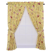 Coventry Medium Scale Floral Tailored Panel Curtains with Tiebacks