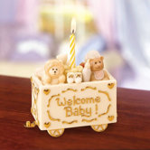 Welcome Baby Birthday China Candleholder