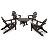 Ivy Terrace Classics 5 Piece Folding Adirondack Seating Group
