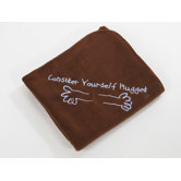 Fleece Throw in Chocolate with Baby Blue Hug