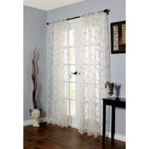 Embroidered Vertical Vine on Sheer Background Panel