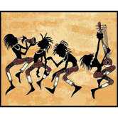African Adventure Tribal Dance Novelty Rug