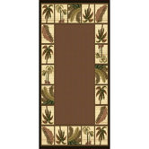 Oasis Palm Design Black Novelty Rug