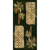 Oasis Palm Design Black Novelty Rug
