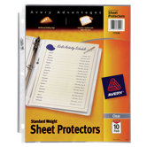 10 Pack Standard Weight Reference Sheet Protector in Clear