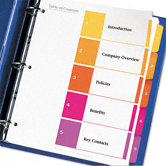 Ready Index Contemporary Table of Contents Dividers, 6 Sets in Multi