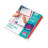 Index Maker Clear Label Punched White Dividers with Color Tabs