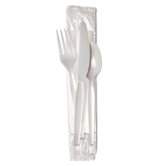 (250 packs per carton) Medium Weight Plastic Cutlery Kit in White