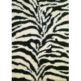 Shaggy Zebra Black Shag Rug