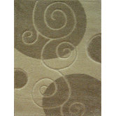 Aspen Scroll Ivory Shag Rug