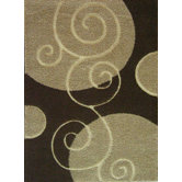Aspen Scroll Brown Shag Rug