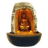 Buddha Resin Tabletop Fountain with LED Light