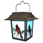 Solar Cardinal Lantern with White Led Lights