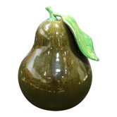 Ceramic Pear Ornament in Dark Green
