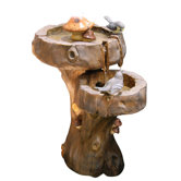 Fountain with Birds and LED Lights