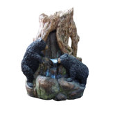 Fiberglass Bears Waterfall Fountain with LED Light