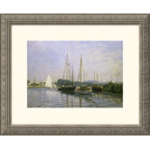Boats: Regatta at Argenteuil c. 1872-73 Silver Framed Print - Claude Monet