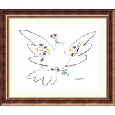 Dove of Peace - Blue Bronze Framed Print - Pablo Picasso