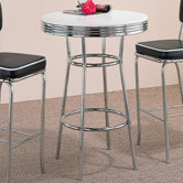 Red Cliff Retro Bar Table in Crome