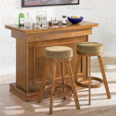 Foxton Bar/Game Table Set in Oak
