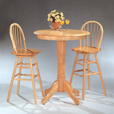 Kingsburg Round Bar Table Set in Natural Finish