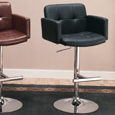 Colorado City 29" Tufted Vinyl Barstool with Footrest in Black