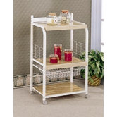 Hayden Kitchen Cart with Wood Top
