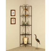 Four Tier Corner Shelf in Goldish Copper