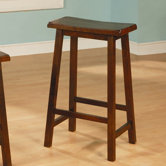 29" Backless Wooden Barstool in Walnut