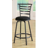 Burgess Slat Back Barstool in Gunmetal Gray