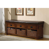 Upland Wooden Entryway Storage Bench