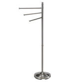 3-Arm Floor Towel Stand in Satin Nickel
