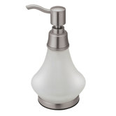Frosted Glass Soap Dispenser in Satin Nickel