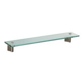 Bleu Glass Vanity Shelf in Satin Nickel