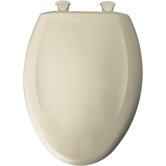 Elongated Plastic Toilet Seat with Top-Tite Hinges