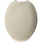 Elongated Solid Plastic Toilet Seat with Top-Tite Hinges