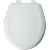 Round Solid Plastic Toilet Seat with Top-Tite Hinges