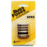 5 Count SFE 9 Amp Glass Tube Fuses BP/SFE9