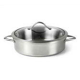 Contemporary Stainless Steel 5-qt. Sauteuse Pan with Lid