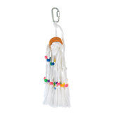 Living World Small Rope Tassel with Beads and Wood Cylinder Bird Toy