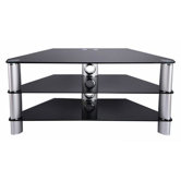 TV-Stand f&uuml;r Ecken "Hog" mit schwarzem Glas