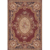 Grandeur Burgundy/Emerald Needlepoint Aubusson Rug/Tapestry