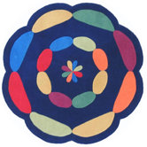 Kiddie Navy Carousel Kids Rug